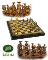 Шахматы "Ландскнехты" (черная доска) 45 см